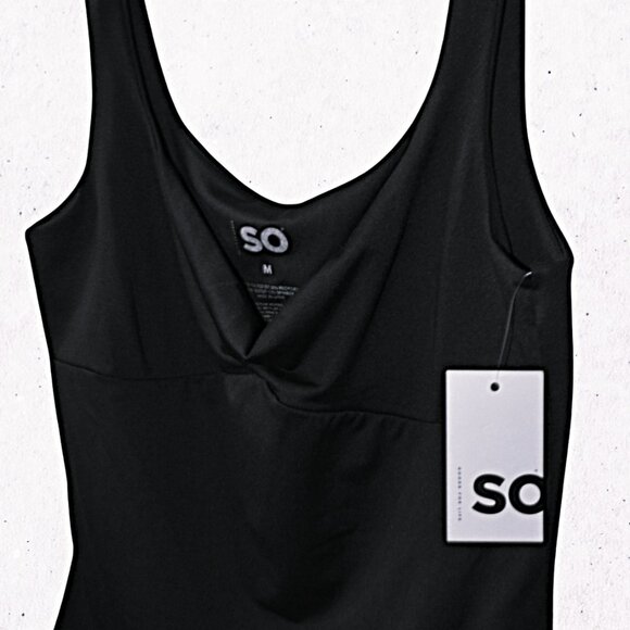 SO Goods for life Sleeveless Twist front Contour Double-Layer Bodysuit Size M - Picture 2 of 10